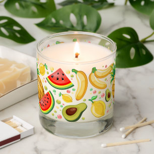 Fresh Summer Fruits Pattern Scented Candle