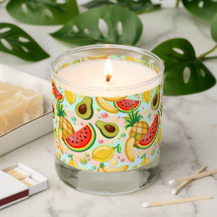 Fresh Summer Fruits Pattern Scented Candle