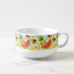 Fresh Summer Fruits Pattern Soup Mug