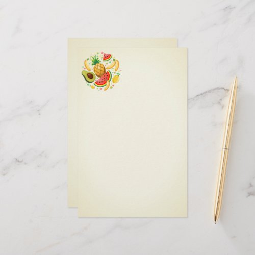 Fresh Summer Fruits Pattern Stationery