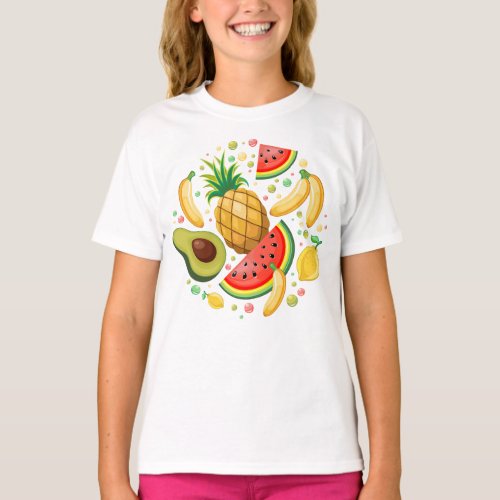 Fresh Summer Fruits Pattern T_Shirt