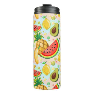 Fresh Summer Fruits Pattern Thermal Tumbler