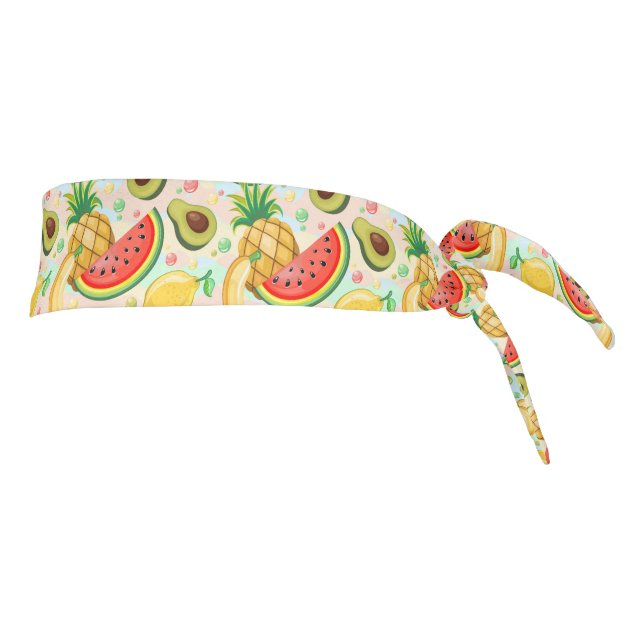 Fresh Summer Fruits Pattern Tie Headband (Rotate 90)