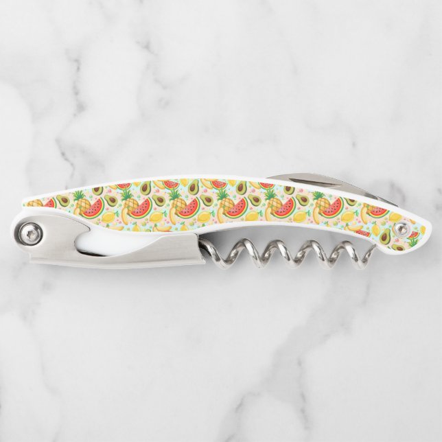 Fresh Summer Fruits Pattern Waiter's Corkscrew (Front)