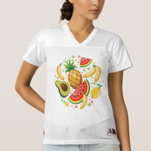 Fresh Summer Fruits Pattern Womens Football Jersey