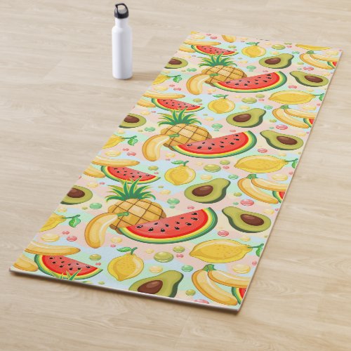 Fresh Summer Fruits Pattern Yoga Mat