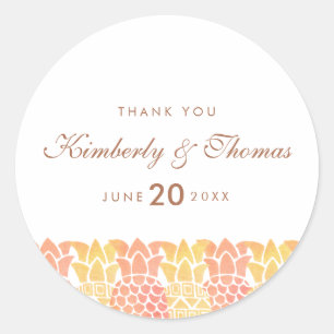 Fresh Summer Pineapple Wedding Favor Sticker