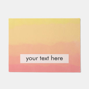 fresh summer sunset orange coral watercolors doormat
