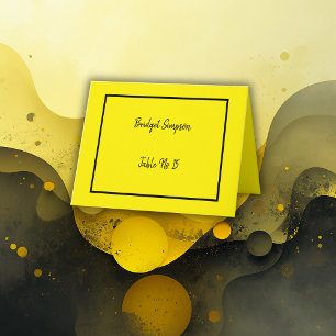fresh summer yellow & black guest Seating Cards