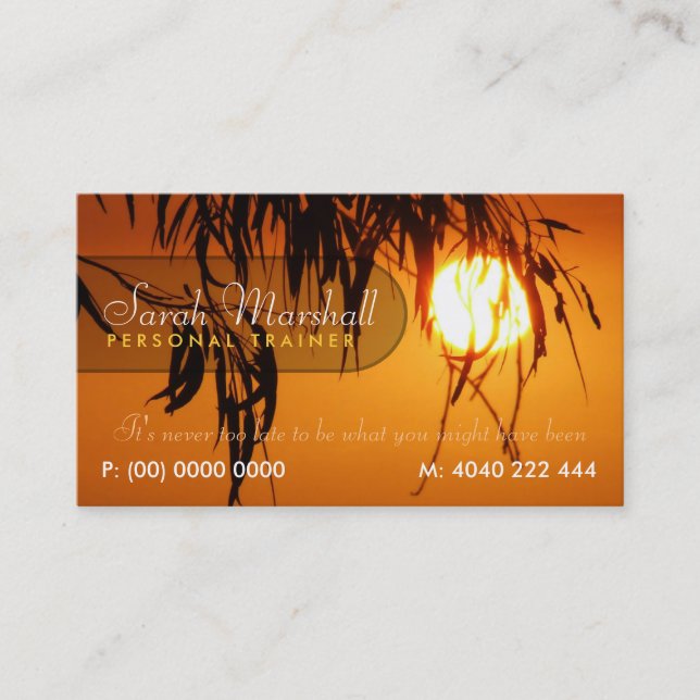 Fresh Sun Nature Silhouette Business Card (Front)