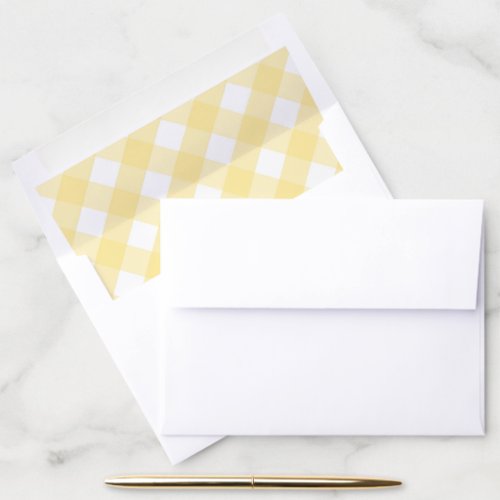 Fresh Sunny Yellow And White Large Checker Print Envelope Liner - Give the luxury touch to your shower invitations with these stylish envelope liners which match the reverse of my Boxwood wreath invitations.