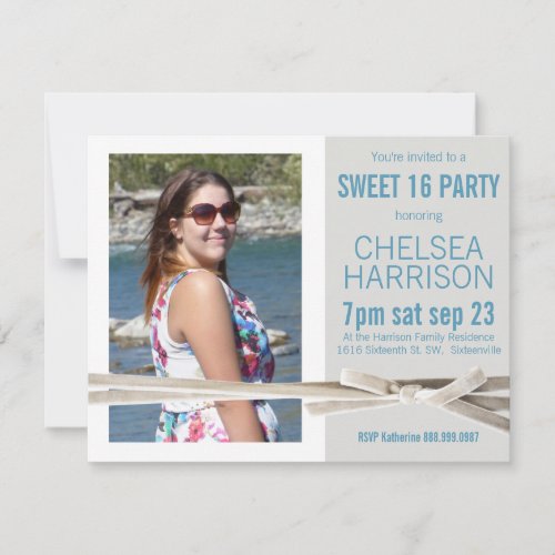 Fresh Sweet 16 Photo Birthday Party Announcement