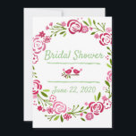 Fresh & Sweet Bridal Shower Invitation<br><div class="desc">This is a Fresh & Sweet pink floral Bridal Shower Invitation for your spring or summer wedding.  I love the little delicate flowers with the pink love birds.  This is just a cute and simple,  but elegant pattern for your beautiful wedding events.</div>