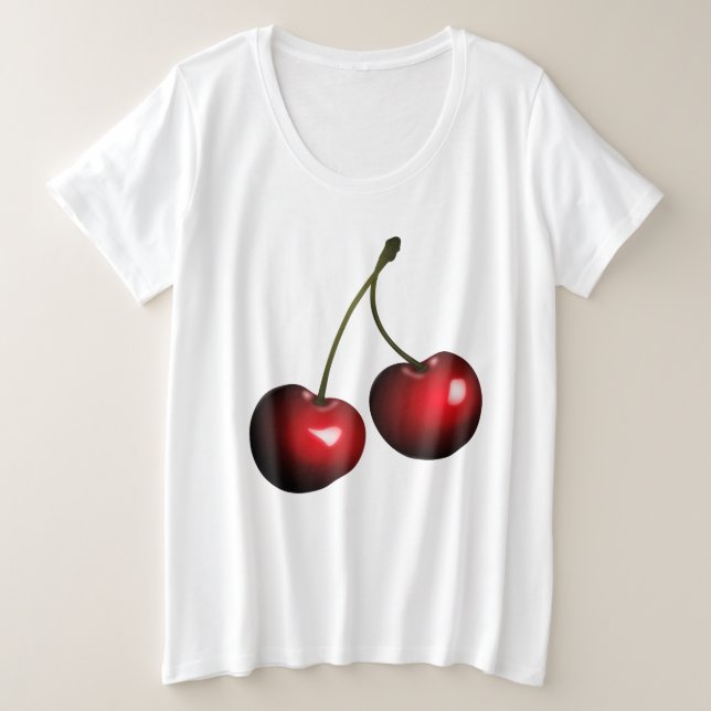 Fresh Sweet Cherries Plus Size T-Shirt (Design Front)