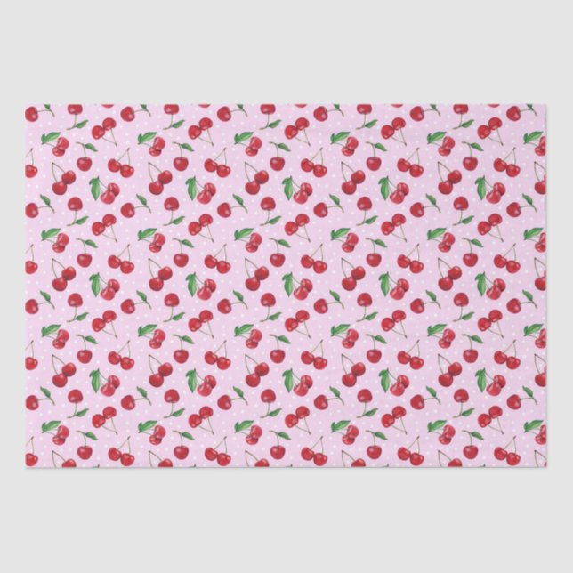 Fresh Sweet Cherries Tissue Paper (Front)