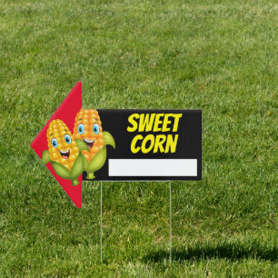 Fresh Sweet Corn Stand Direction Sign