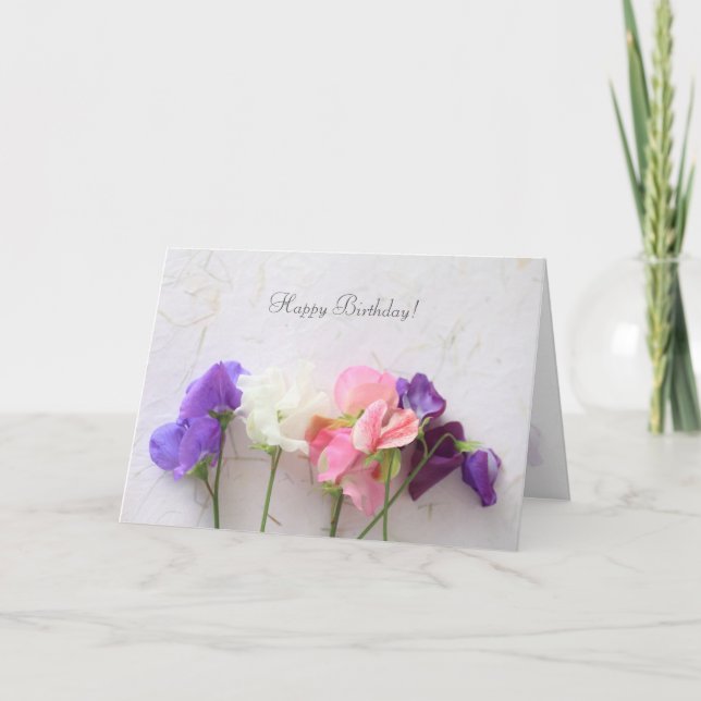 Fresh sweet peas card (Front)