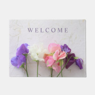 Fresh sweet peas doormat