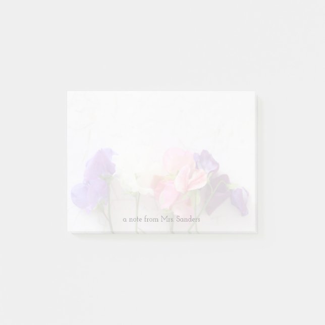 Fresh sweet peas fade post-it notes (Front)