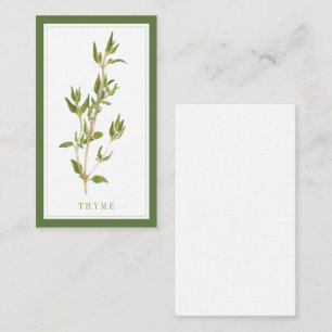 FRESH THYME 3.5x2 Blank Flat Card / Green