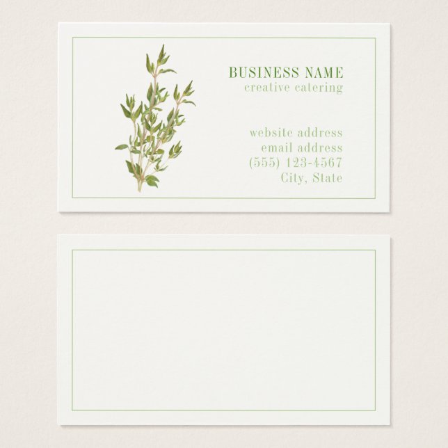 FRESH THYME 3.5x2 Business Card (Front & Back)