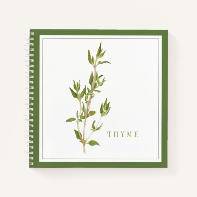 FRESH THYME 8.5x8.5 Spiral Notebook - Green (Front)