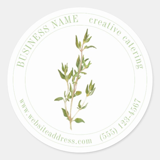 FRESH THYME Biz ID Large Round Stickers  (Front)