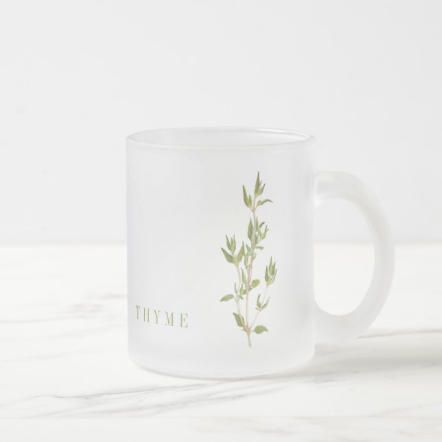 FRESH THYME Frosted Glass Mug (Right)