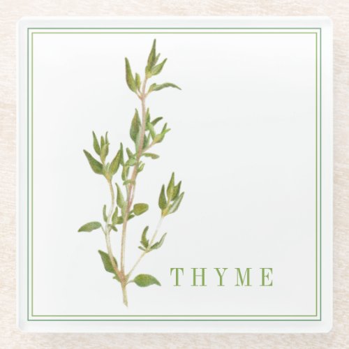 FRESH THYME Glass Beverage Coaster