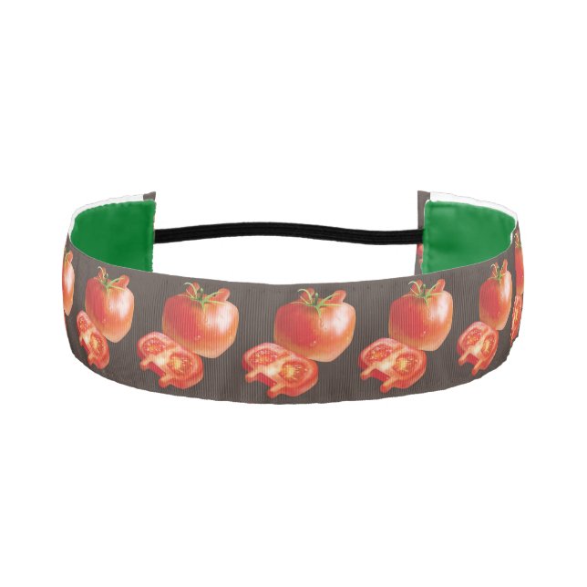 Fresh Tomato Pattern: Juicy Red Kitchen Art Athletic Headband (Front)
