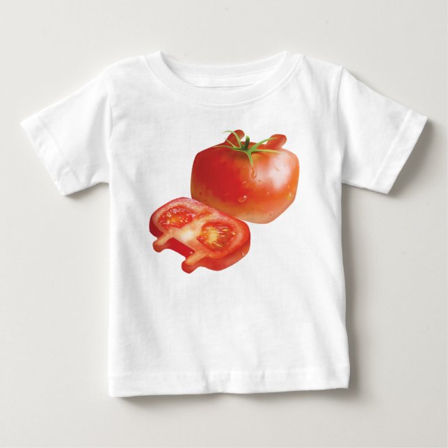 Fresh Tomato Pattern: Juicy Red Kitchen Art Baby T-Shirt (Front)