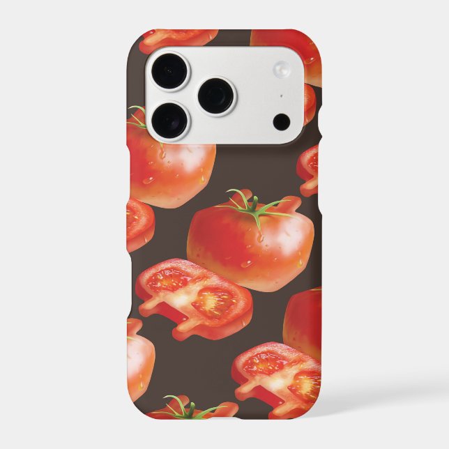 Fresh Tomato Pattern: Juicy Red Kitchen Art Iphone Case (Back)