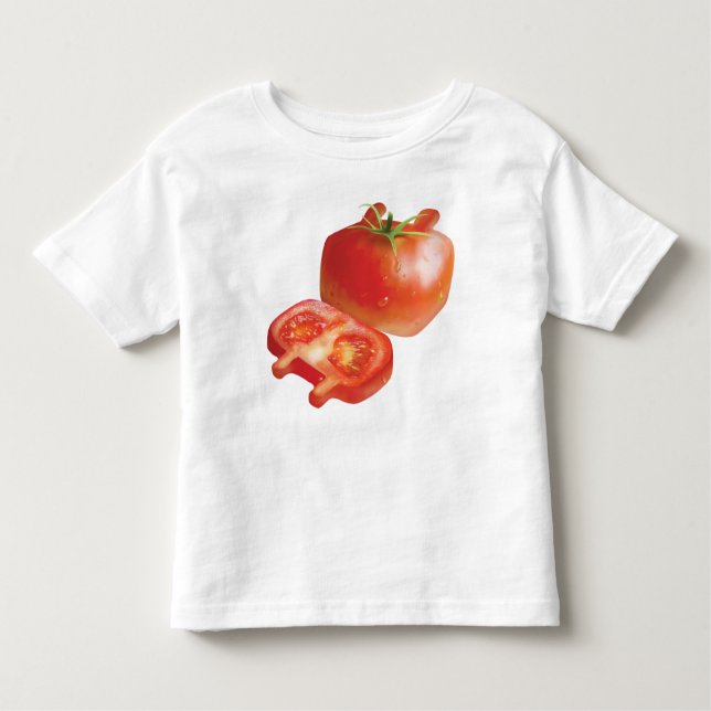 Fresh Tomato Pattern: Juicy Red Kitchen Art Toddler T-shirt (Front)