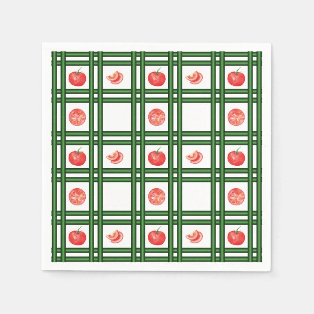 Fresh Tomatoes Gardener Pattern Napkins (Front)