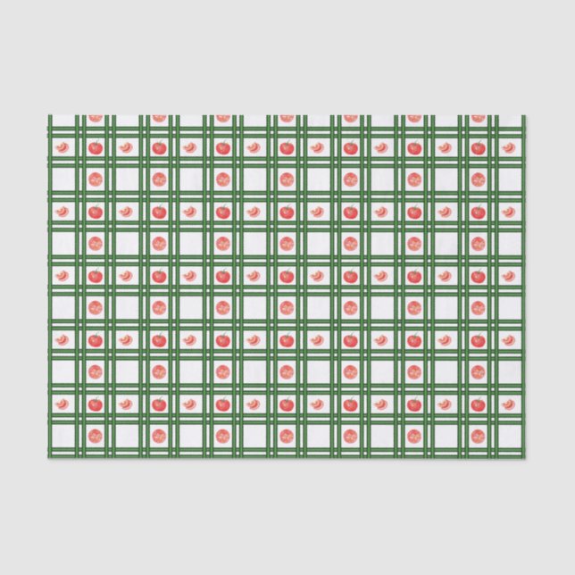 Fresh Tomatoes Gardener Pattern Tissue Paper (Front)