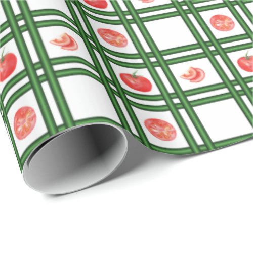 Fresh Tomatoes Gardener Pattern Wrapping Paper