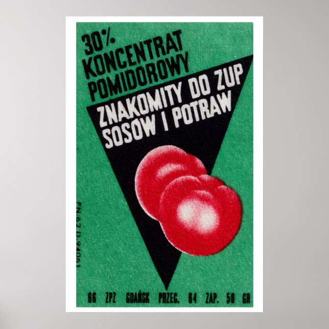 Fresh Tomatoes - Matchbox Print - Czech Wall Art (Front)