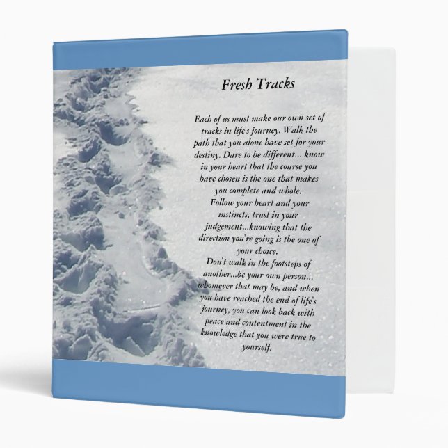 Fresh Tracks Inspirational 3 Ring Binder (Front/Inside)