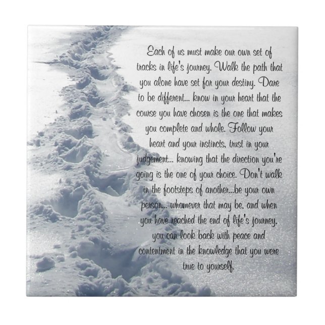 Fresh Tracks Inspirational Verse Ceramic Tile (Front)
