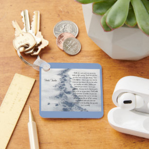 Fresh Tracks Inspirational Verse Keychain