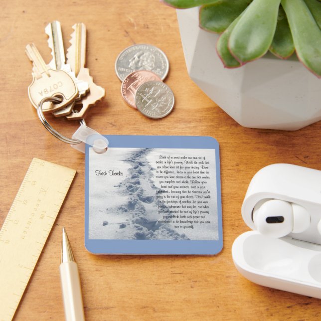 Fresh Tracks Inspirational Verse Keychain (Desk)