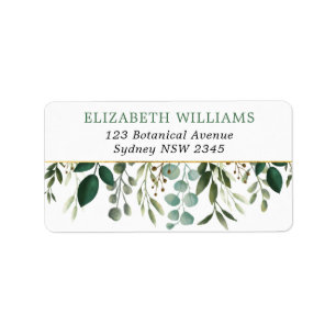 Fresh & Trendy Watercolor Greenery Return Address Label