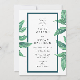 Fresh Tropical Island Beach Wedding Invitation