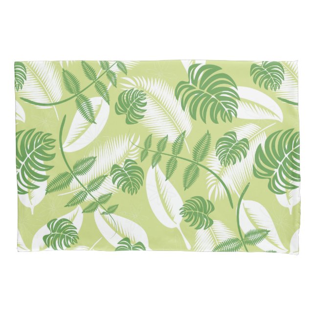 Fresh Tropical Palm Leaf Pillow Case (Front)
