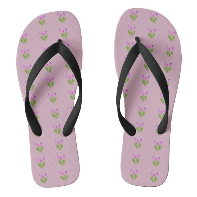 Fresh Tulips Flip Flops (Footbed)