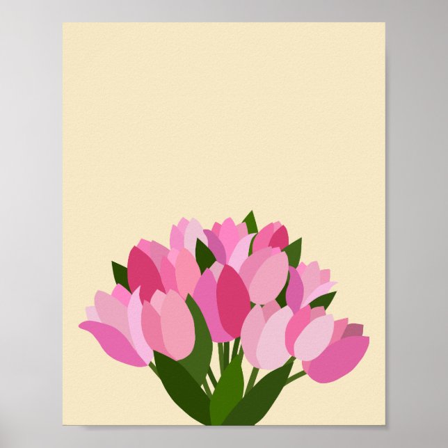 Fresh Tulips Pastel Yellow And Pink Poster (Front)