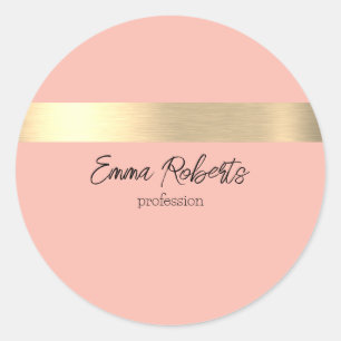 Fresh Tulips Pink Gold Foil Rustic Faux Classic Round Sticker