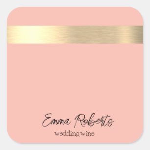 Fresh Tulips Pink Gold Foil Rustic Faux  Square Sticker