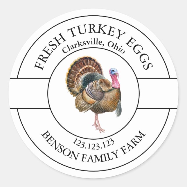 Fresh Turkey Eggs Label (Front)