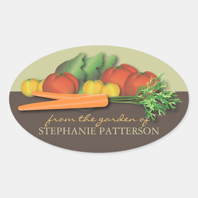 Fresh Vegetable From the Garden Label Sticker (Front)
